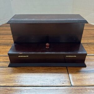 The Bombay Company Mahogany Wood Jewelry Box Storage Two Lids